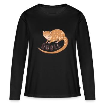 Quoll Australisches Beuteltier - Frauen Premium Bio Langarmshirt - Schwarz - Vorne - Julia (174cm)