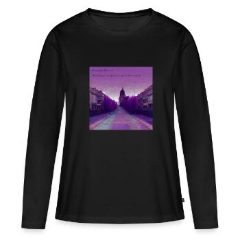 Nostalgia Nostalgie - T-shirt manches longues Premium bio Femme - noir - Devant - Julia (174cm)