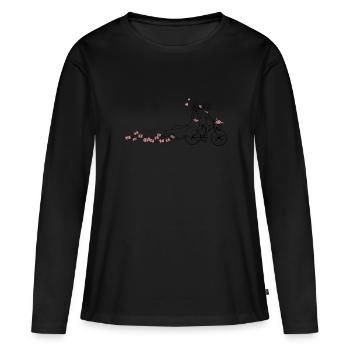 vélo - T-shirt manches longues Premium bio Femme - noir - Devant - Julia (174cm)