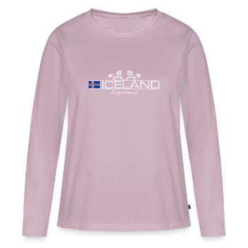 Iceland Experience - Islande - T-shirt manches longues Premium bio Femme - rose poudré - Devant - Julia (174cm)