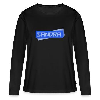 Sandra - Frauen Premium Bio Langarmshirt - Schwarz - Vorne - Julia (174cm)