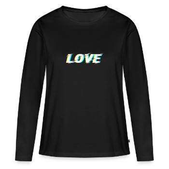 love - Women's Premium Organic Long Sleeve Shirt - black - Front - Julia (174cm)