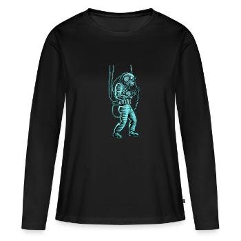 Plongeurs - T-shirt manches longues Premium bio Femme - noir - Devant - Julia (174cm)