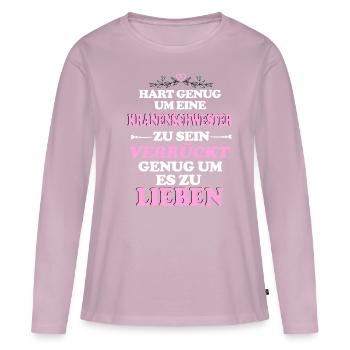 Infirmière - T-shirt manches longues Premium bio Femme - rose poudré - Devant - Julia (174cm)