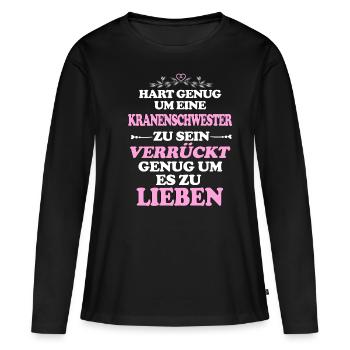 Krankenschwester - Frauen Premium Bio Langarmshirt - Schwarz - Vorne - Julia (174cm)