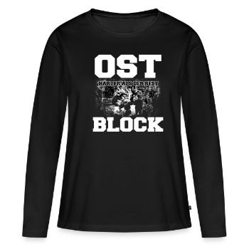 Bloc de l’Est Fans Virage Est Football - T-shirt manches longues Premium bio Femme - noir - Devant - Julia (174cm)