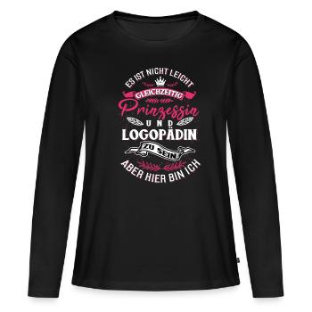 speech therapist - Women's Premium Organic Long Sleeve Shirt - black - Front - Julia (174cm)