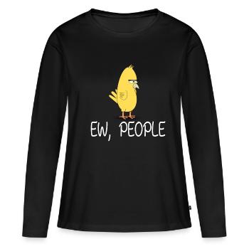 ew gens oiseau en colère - T-shirt manches longues Premium bio Femme - noir - Devant - Julia (174cm)