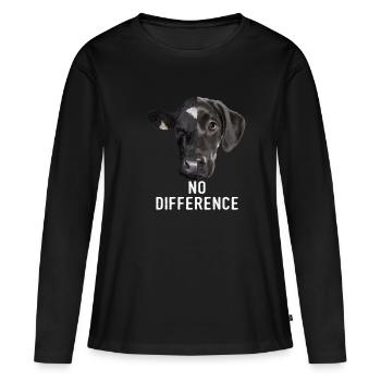 Pro Vegan No Difference Végétarien Vegan Vegan - T-shirt manches longues Premium bio Femme - noir - Devant - Julia (174cm)