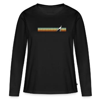 Vintage Eisläufer Eislauf Eiskunstlauf Eislaufen - Frauen Premium Bio Langarmshirt - Schwarz - Vorne - Julia (174cm)