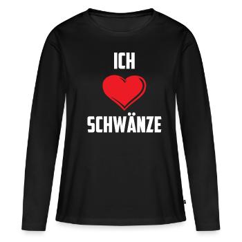 Ich liebe Schwänze Penis Schwanz Erotik Swinger - Frauen Premium Bio Langarmshirt - Schwarz - Vorne - Julia (174cm)