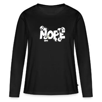 Refroidisseur paresseux Panda Nope - T-shirt manches longues Premium bio Femme - noir - Devant - Julia (174cm)