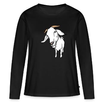 Chèvre billy goat chèvre grange agriculteur - T-shirt manches longues Premium bio Femme - noir - Devant - Julia (174cm)
