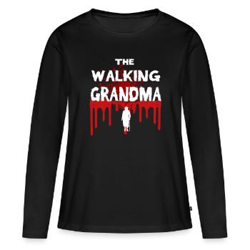 walking grandma blood Oma horror blut Geschenk - Frauen Premium Bio Langarmshirt - Schwarz - Vorne - Julia (174cm)