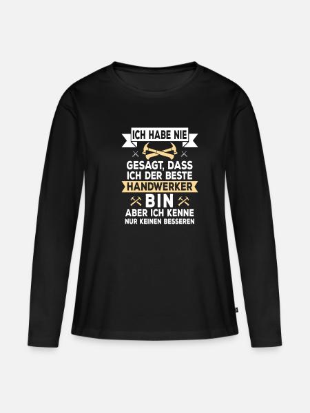 Bester Handwerker - Handwerk Geschenk - Frauen Premium Bio Langarmshirt - Schwarz