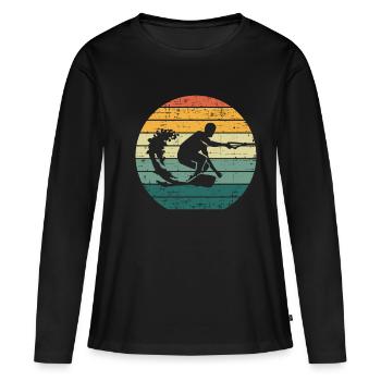 Rétro Wakeboard Wakeboard Wakeboard Wakeboard wakeboard - T-shirt manches longues Premium bio Femme - noir - Devant - Julia (174cm)