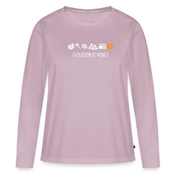 Evolution Development Of Money Cryptocurrency - Frauen Premium Bio Langarmshirt - Altrosa - Vorne - Julia (174cm)