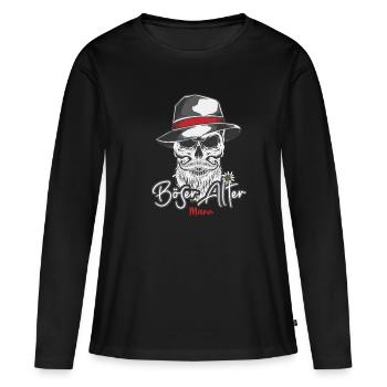 Evil Old Man Camouflage Camouflage Pattern Skull - Women's Premium Organic Long Sleeve Shirt - black - Front - Julia (174cm)