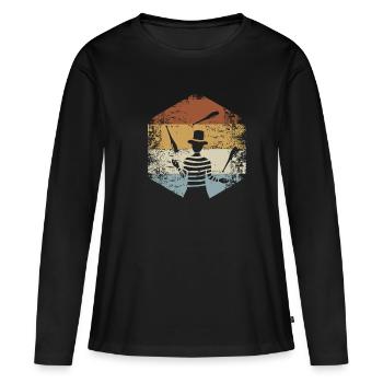 Jonglieren Jongleur Vintage Retro Manege Zirkus - Frauen Premium Bio Langarmshirt - Schwarz - Vorne - Julia (174cm)