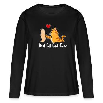 Meilleur Cat Dad Ever Cat L amer Papa Best Dad - T-shirt manches longues Premium bio Femme - noir - Devant - Julia (174cm)
