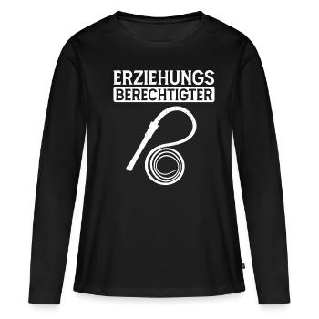 Tuteur légal BDSM Bâillon fouet - T-shirt manches longues Premium bio Femme - noir - Devant - Julia (174cm)