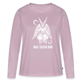 Hail Satan 666 Satanic Dung Beetle Beelzebub - Women's Premium Organic Long Sleeve Shirt - dusky pink - Front - Julia (174cm)