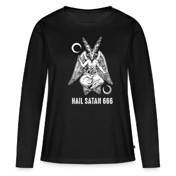 Hail Satan 666 Satanic Dung Beetle Beelzebub - Frauen Premium Bio Langarmshirt - Schwarz - Vorne - Julia (174cm)
