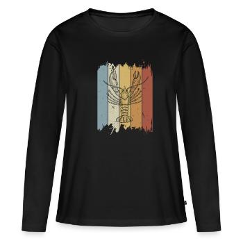 Rétro Lobster Crawfish Vintage Cajun Crayfish - T-shirt manches longues Premium bio Femme - noir - Devant - Julia (174cm)