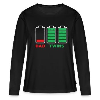 Papa Basse Charge Battery Twins Battery Full Charge Battery - T-shirt manches longues Premium bio Femme - noir - Devant - Julia (174cm)