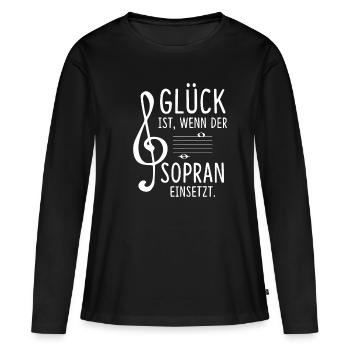Glück ist wenn der Sopran einsetzt Chor Sänger - Frauen Premium Bio Langarmshirt - Schwarz - Vorne - Julia (174cm)