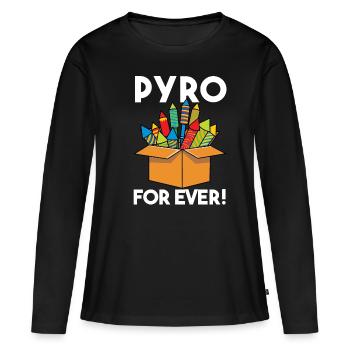 Pyro For Ever - Women's Premium Organic Long Sleeve Shirt - black - Front - Julia (174cm)