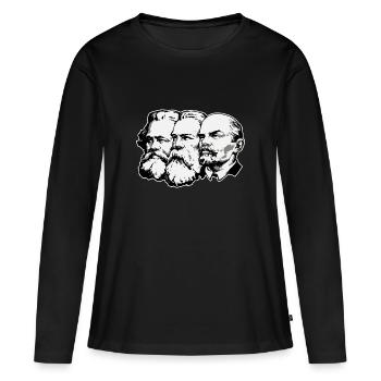 Marx - Engels - Lénine - T-shirt manches longues Premium bio Femme - noir - Devant - Julia (174cm)