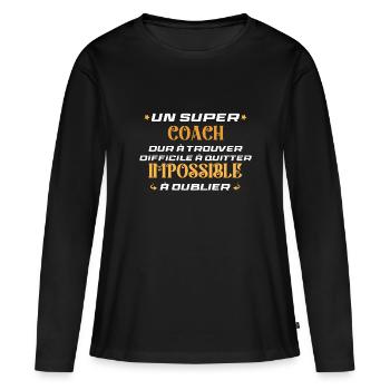 Coach sportif coach homme super coach - Women's Premium Organic Long Sleeve Shirt - black - Front - Julia (174cm)