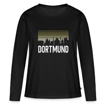 Dortmund Skyline Ruhrpott Souvenirs de la région de la Ruhr - T-shirt manches longues Premium bio Femme - noir - Devant - Julia (174cm)