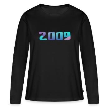 Geburtstagsgeschenk 2009 Jahrgang 2009 Retro 2009 - Frauen Premium Bio Langarmshirt - Schwarz - Vorne - Julia (174cm)
