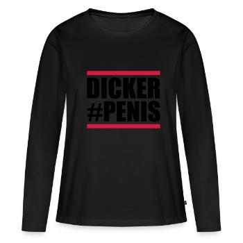 Pénis épais énonciation drôle - T-shirt manches longues Premium bio Femme - noir - Devant - Julia (174cm)