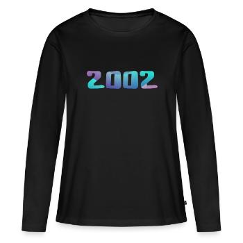 Geburtstagsgeschenk 2002 Jahrgang 2002 Retro 2002 - Frauen Premium Bio Langarmshirt - Schwarz - Vorne - Julia (174cm)