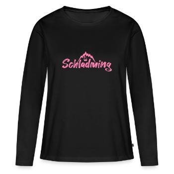 Schladming - T-shirt manches longues Premium bio Femme - noir - Devant - Julia (174cm)