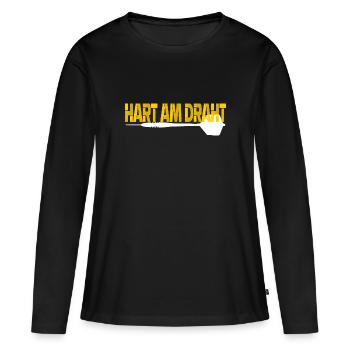 Dart hart am Draht - Frauen Premium Bio Langarmshirt - Schwarz - Vorne - Julia (174cm)