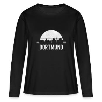 Dortmund Skyline Ruhrpott Ruhr Area Dortmunder - T-shirt manches longues Premium bio Femme - noir - Devant - Julia (174cm)