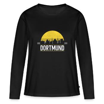 Dortmund Skyline Ruhrpott Ruhr Area Dortmunder - T-shirt manches longues Premium bio Femme - noir - Devant - Julia (174cm)