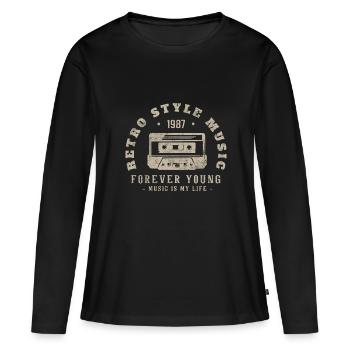 Retro 1987 Geburtstagsgeschenk 1987 Jahrgang 1987 - Frauen Premium Bio Langarmshirt - Schwarz - Vorne - Julia (174cm)