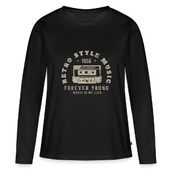 Retro 1956 Geburtstagsgeschenk 1956 Jahrgang 1956 - Frauen Premium Bio Langarmshirt - Schwarz - Vorne - Julia (174cm)