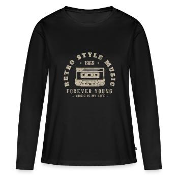 Retro 1969 Geburtstagsgeschenk 1969 Jahrgang 1969 - Frauen Premium Bio Langarmshirt - Schwarz - Vorne - Julia (174cm)
