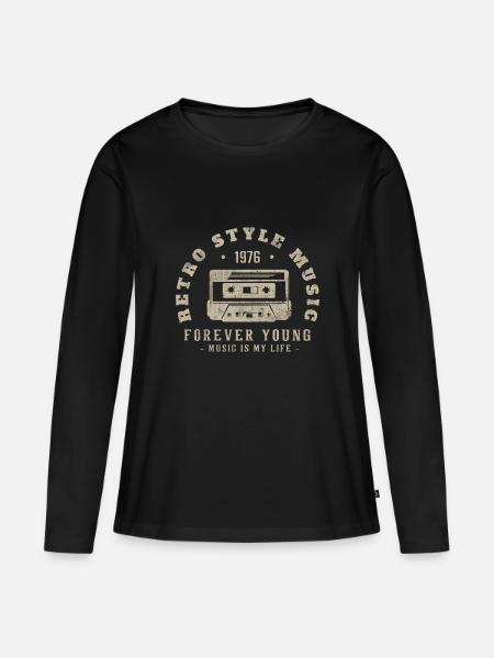 Retro 1976 Geburtstagsgeschenk 1976 Jahrgang 1976 - Frauen Premium Bio Langarmshirt - Schwarz