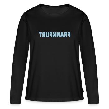 FRANCFORT - T-shirt manches longues Premium bio Femme - noir - Devant - Julia (174cm)