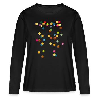 Confettis dorés partout - T-shirt manches longues Premium bio Femme - noir - Devant - Julia (174cm)