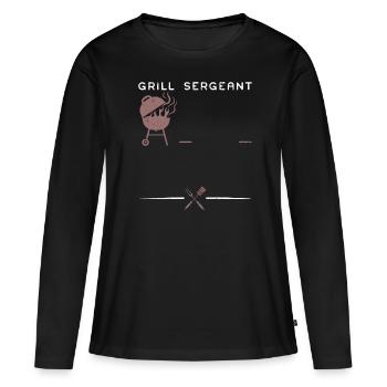 Grill Sergeant - BBQ - Frauen Premium Bio Langarmshirt - Schwarz - Vorne - Julia (174cm)