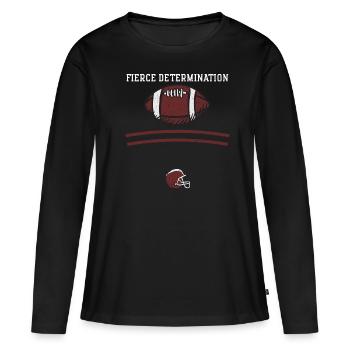 Une détermination farouche - Football - T-shirt manches longues Premium bio Femme - noir - Devant - Julia (174cm)