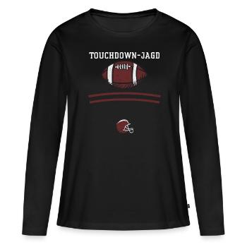 Touchdown-Jagd - Football - Frauen Premium Bio Langarmshirt - Schwarz - Vorne - Julia (174cm)